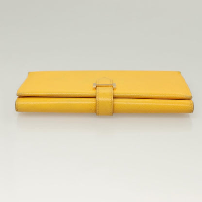 Hermes Bearn Wallet Epsom, YELLOW, LEATHER, Wallets