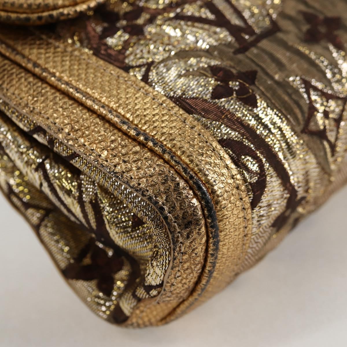 Louis Vuitton Thalie Clutch Brocade Monogram, GOLD, CANVAS, Clutche & pouche
