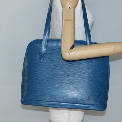 Louis Vuitton Lussac Handbag Epi Leather, BLUE, LEATHER, Shoulder bag