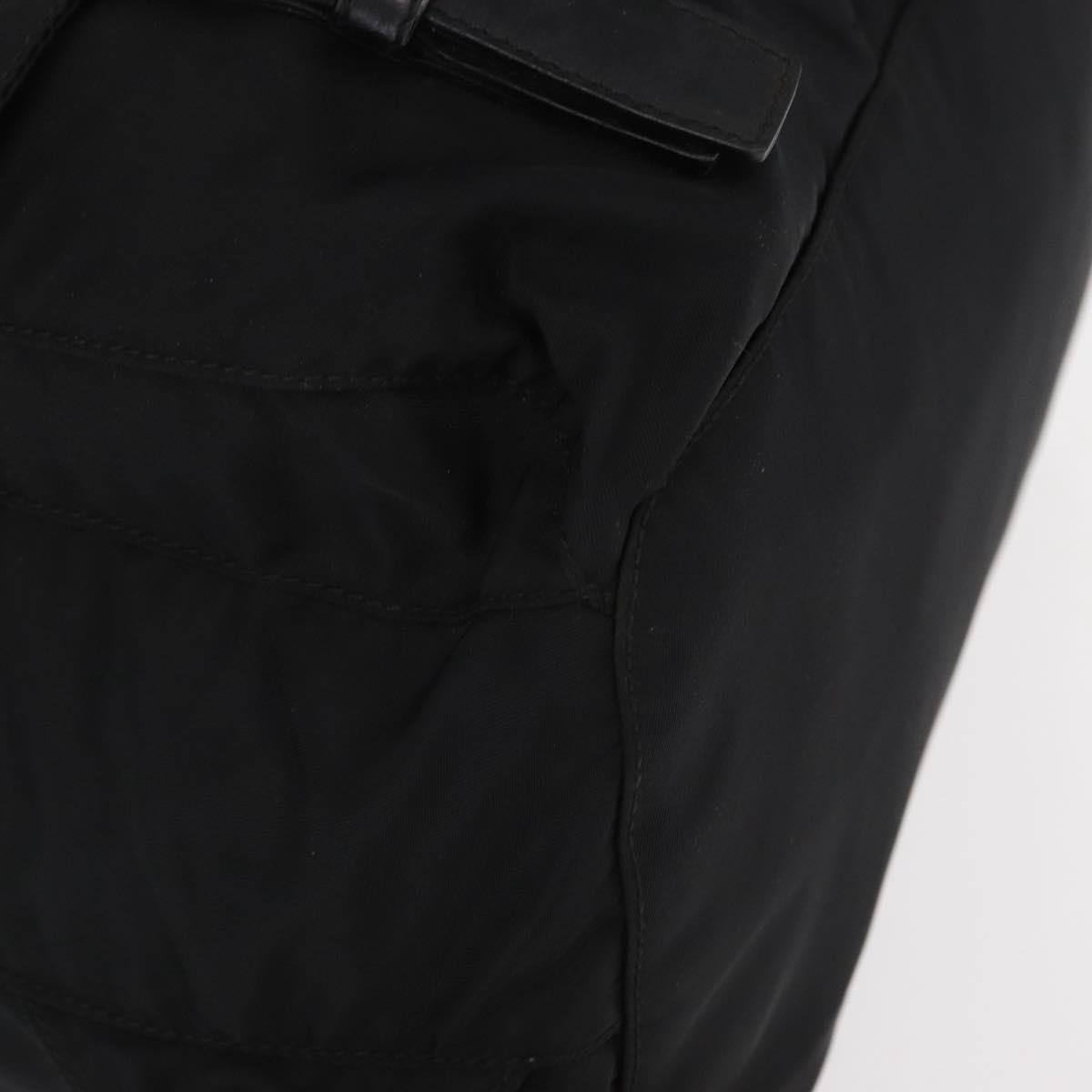 Prada Vela Double Front Pocket Backpack Tessuto with Saffiano Leather, BLACK, NYLON, Backpack