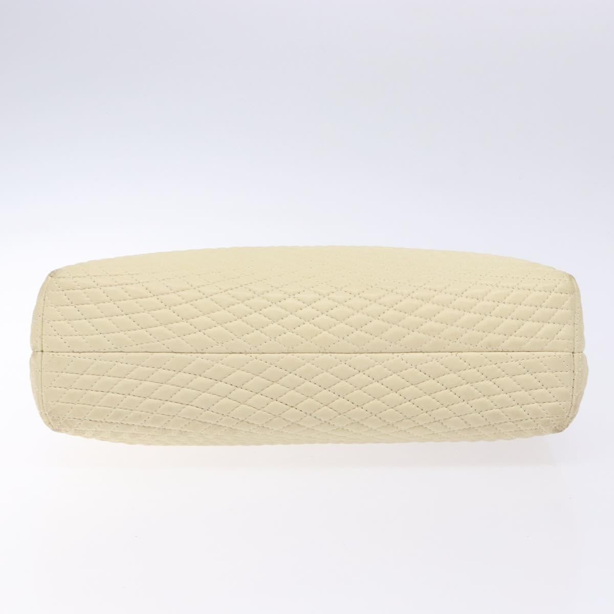 Bally Vintage Flap Handbag Quilted Leather, ECRU, LEATHER, Handbag