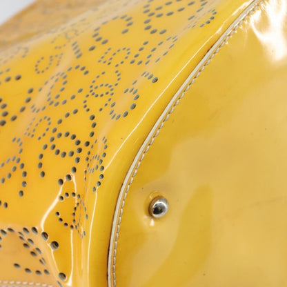 Chanel CC No.5 Shopping Tote Perforated Patent, YELLOW, PATENT_LEATHER, Tote bag