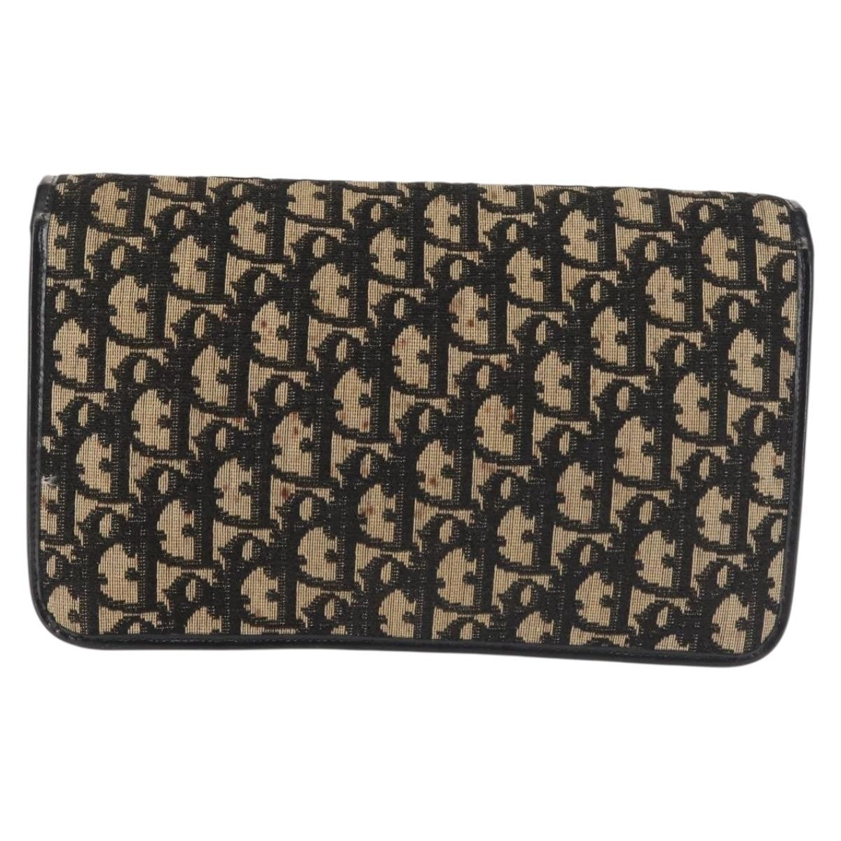 Christian Dior Vintage Trotter Shoulder Bag Canvas, NAVY, CANVAS, Shoulder bag