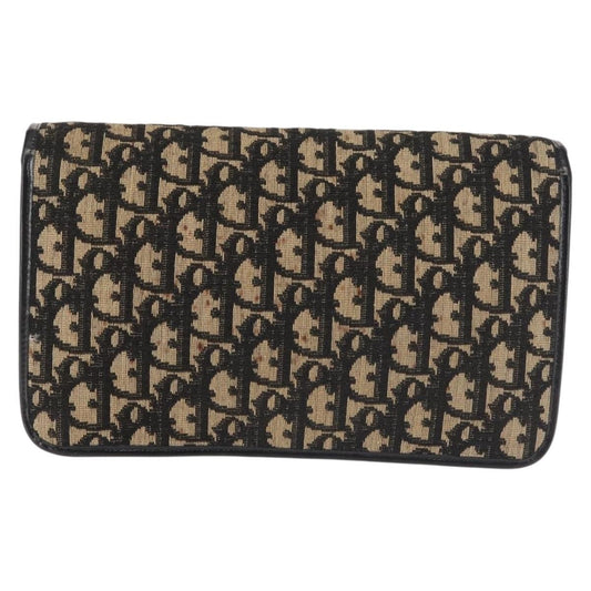 Christian Dior Vintage Trotter Shoulder Bag Canvas, NAVY, CANVAS, Shoulder bag