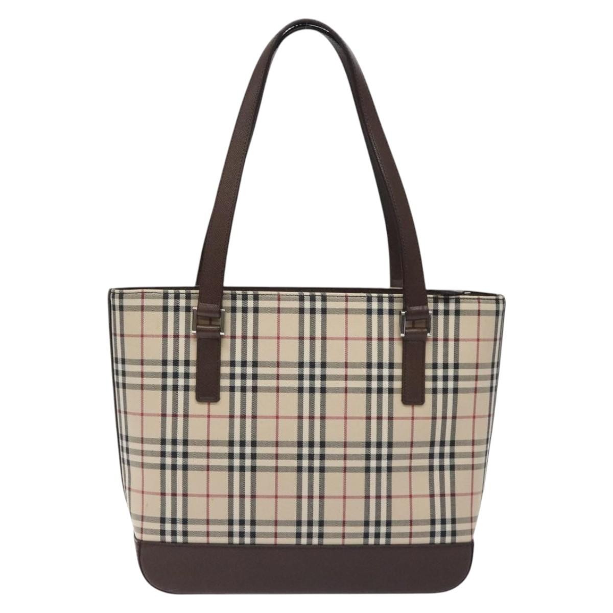 Burberry Nova Check Tote canvas check pattern, BEIGE, CANVAS, Tote bag