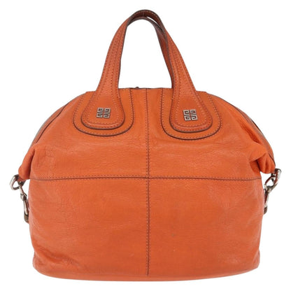 Givenchy Nightingale Satchel Leather, ORANGE, LEATHER, Handbag