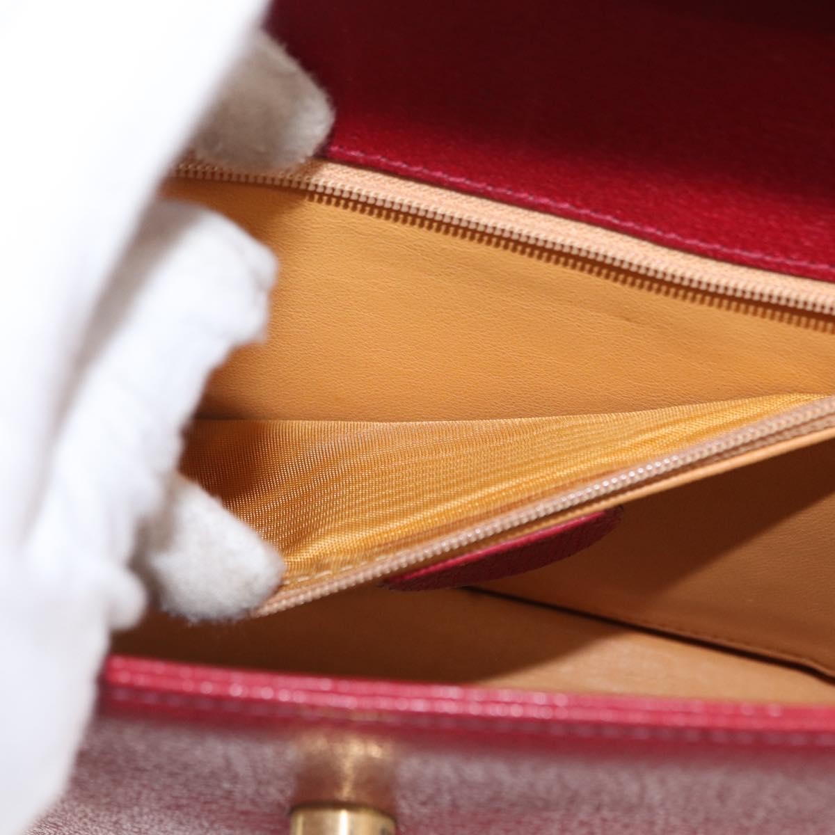 Gucci Vintage Bamboo Handle Bag Leather, RED, LEATHER, Handbag