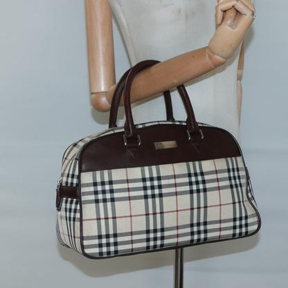 Burberry Nova Check Bowling Bag Canvas, BEIGE, NYLON, Handbag