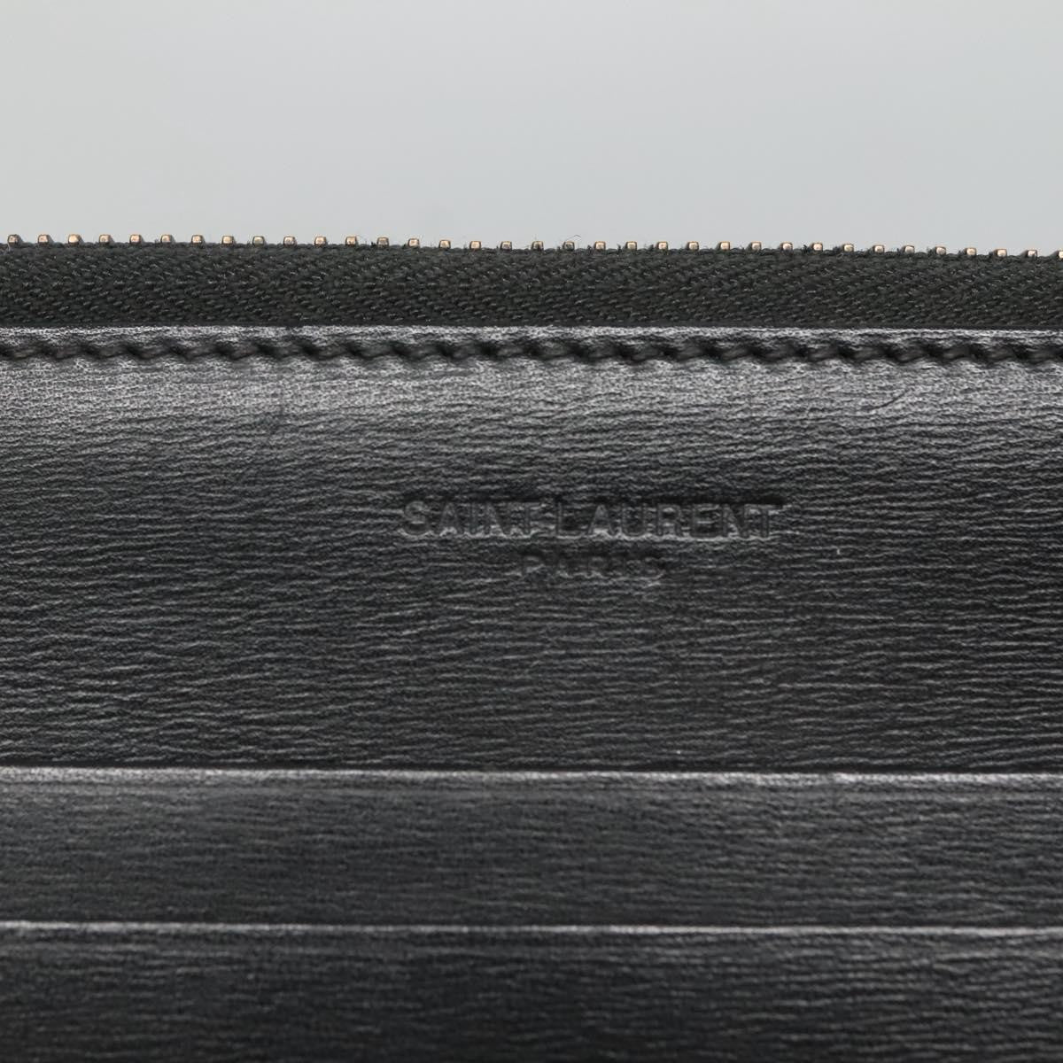 Saint Laurent Zip Pocket Pouch Leather, BLACK, LEATHER, Clutche & pouche