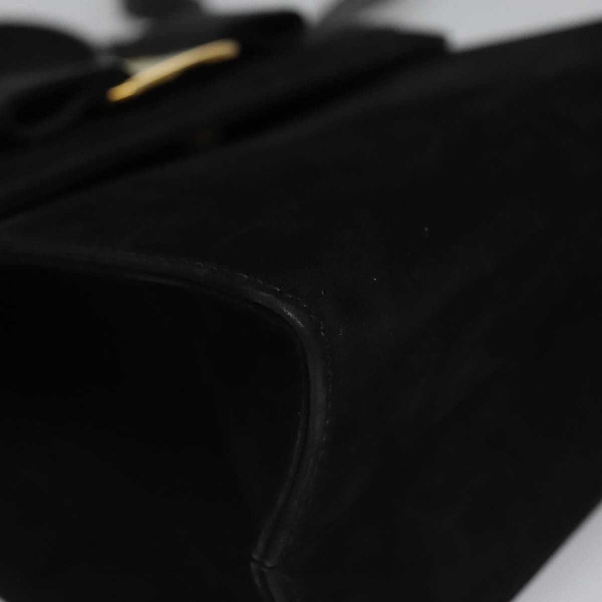 Salvatore Ferragamo Vintage Vara Bow Top Handle Bag Suede, BLACK, SUEDE, Handbag