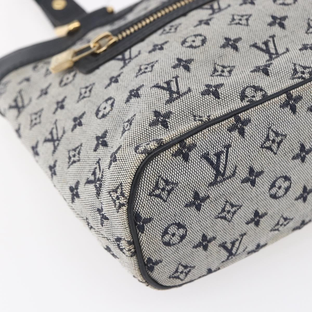 Louis Vuitton Lucille Handbag Mini Lin, BLUE, CANVAS, Handbag