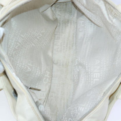 Chanel Zip Shoulder Bag Canvas, BEIGE, CANVAS, Shoulder bag