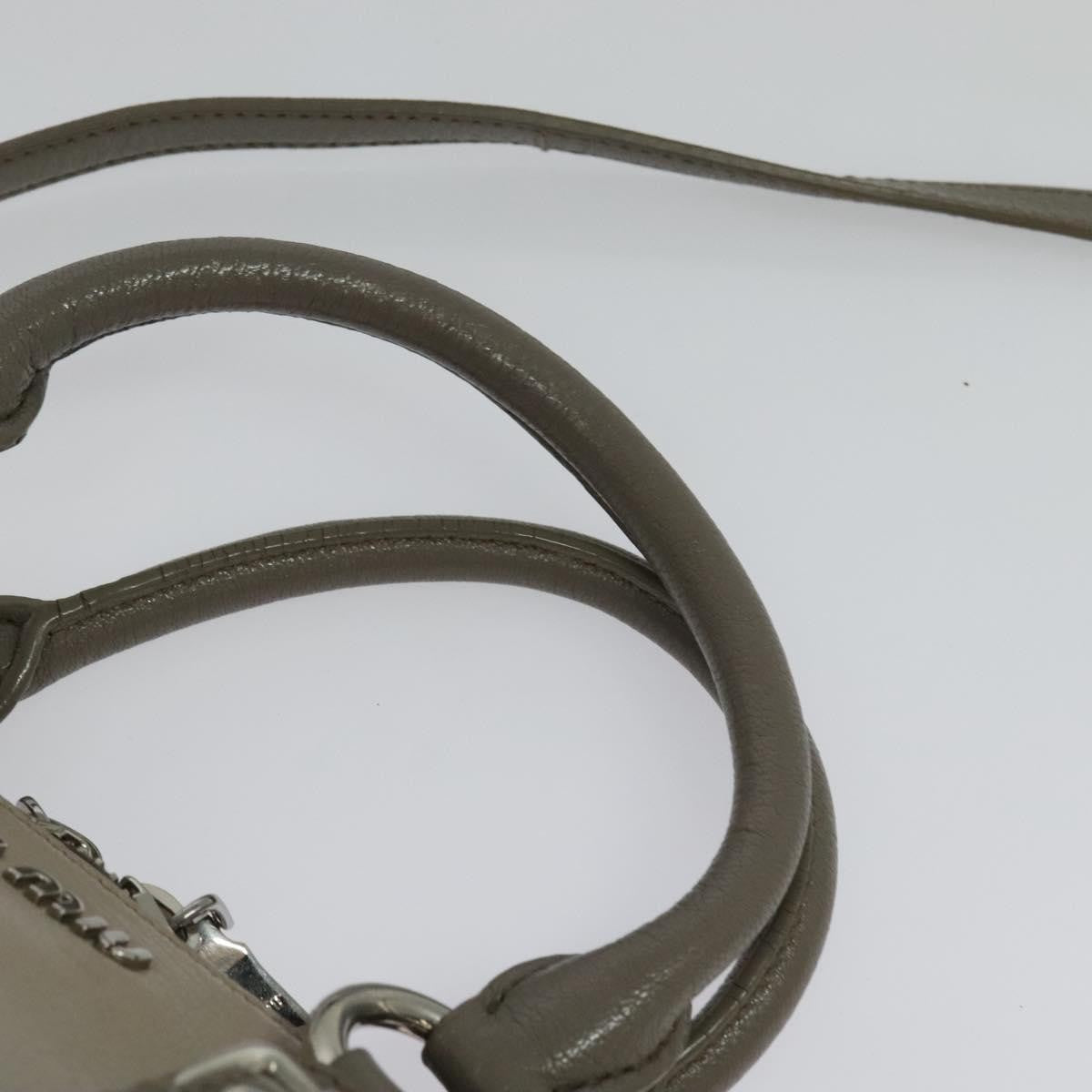 Miu Miu Madras Bowler Bag Leather, GRAY, LEATHER, Handbag