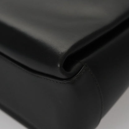 Gucci Vintage Convertible Bamboo Box Crossbody Bag Leather, BLACK, LEATHER, Handbag