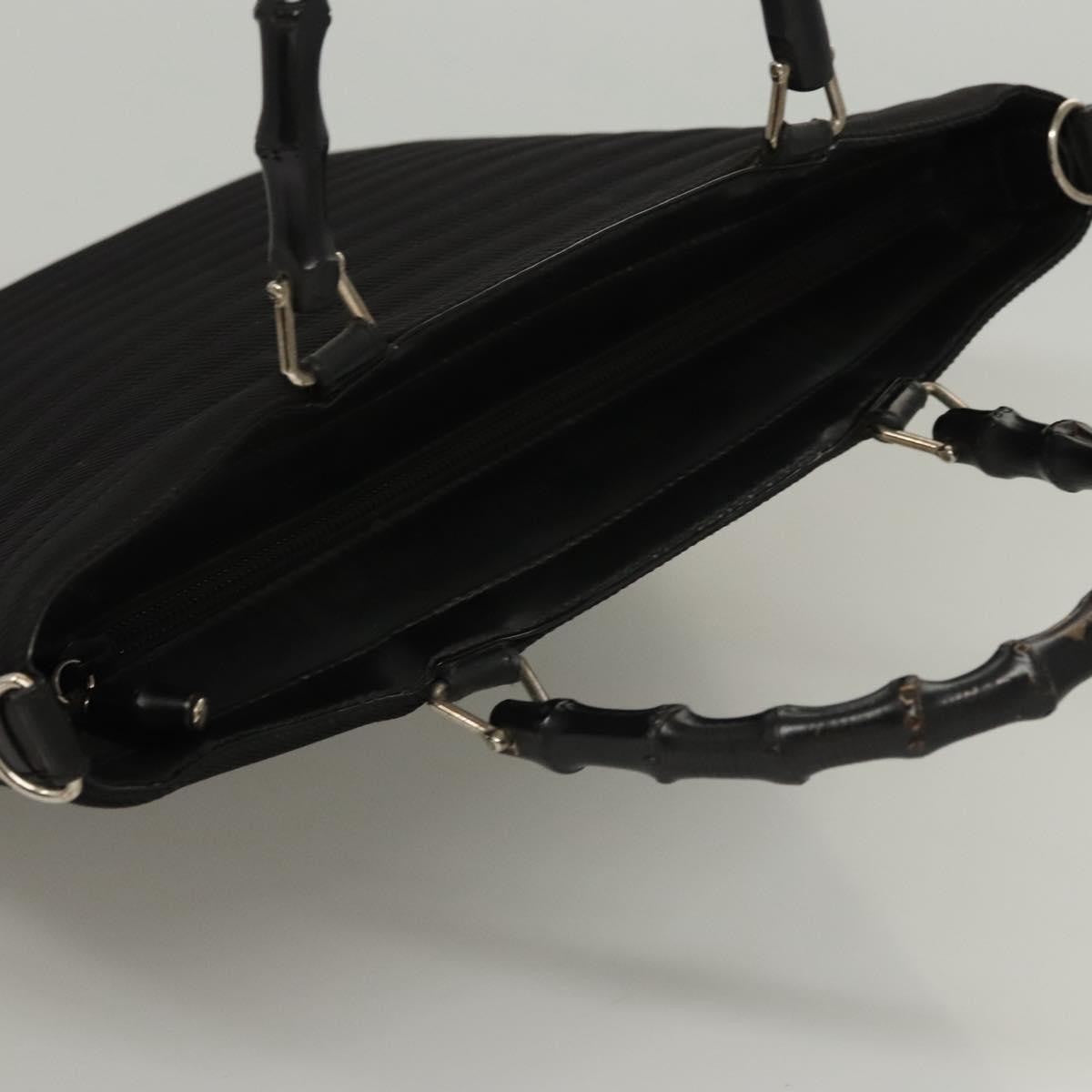 Gucci Vintage Bamboo Handle Tote Nylon, BLACK, NYLON, Tote bag