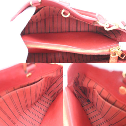 Louis Vuitton Montaigne Handbag Monogram Empreinte Leather, RED, LEATHER, Handbag