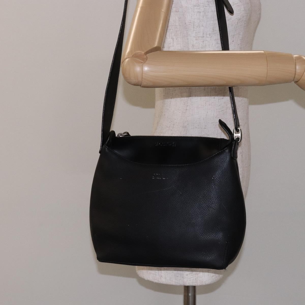 Loewe Vintage Shoulder Bag Leather, BLACK, LEATHER, Shoulder bag