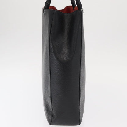 Gucci Vintage Bamboo Handle Tote Leather, BLACK, LEATHER, Tote bag