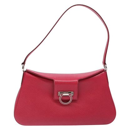 Salvatore Ferragamo Gancini Shoulder Bag Leather, PINK, LEATHER, Shoulder bag