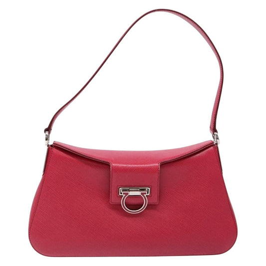 Salvatore Ferragamo Gancini Shoulder Bag Leather, PINK, LEATHER, Shoulder bag