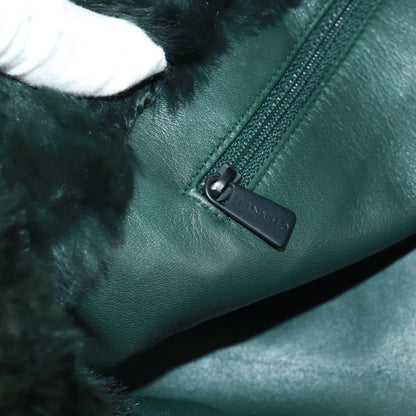 Chanel Vintage CC Chain Tote Printed Lapin Fur, GREEN, FAUX_FUR, Tote bag
