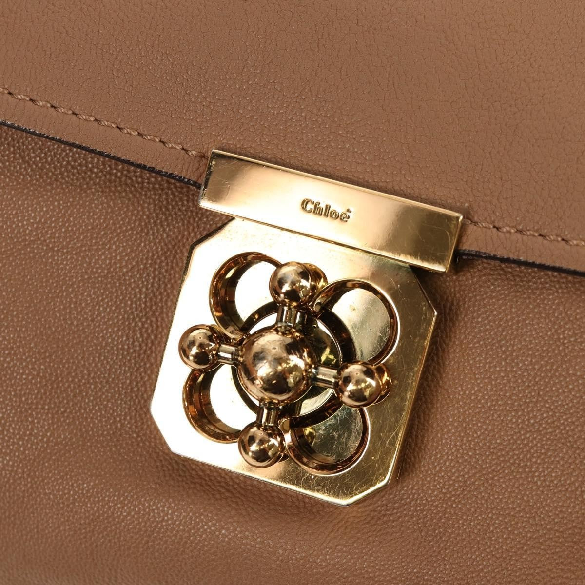 Chloe Elsie Convertible Satchel Leather, BEIGE, LEATHER, Handbag