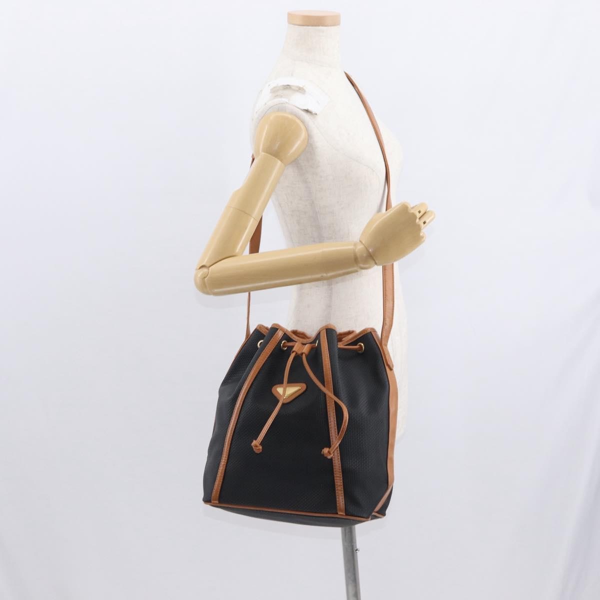 Saint Laurent Vintage Shoulder Bag Canvas, BLACK, CANVAS, Shoulder bag