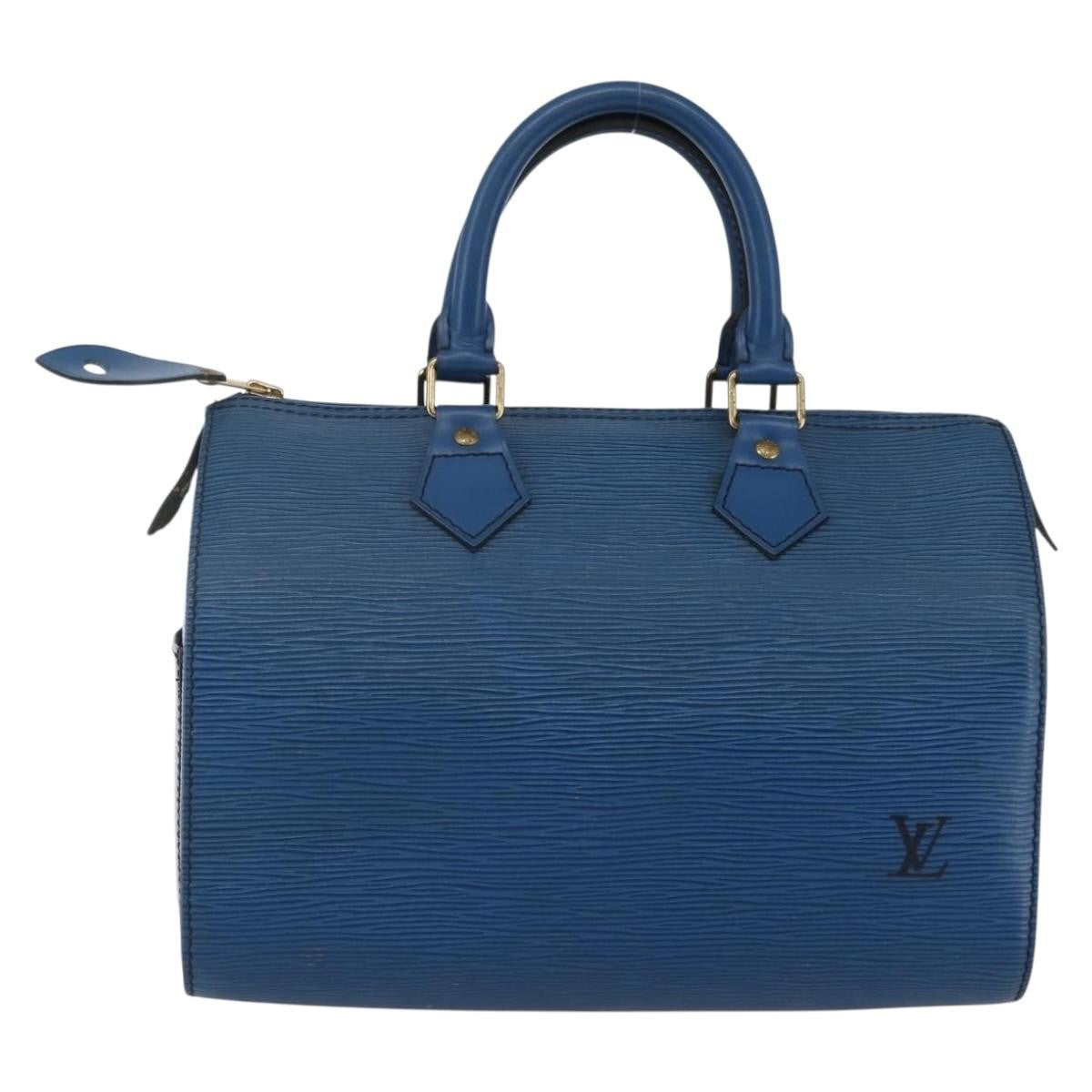 Louis Vuitton Speedy Handbag Epi Leather, BLUE, LEATHER, Handbag