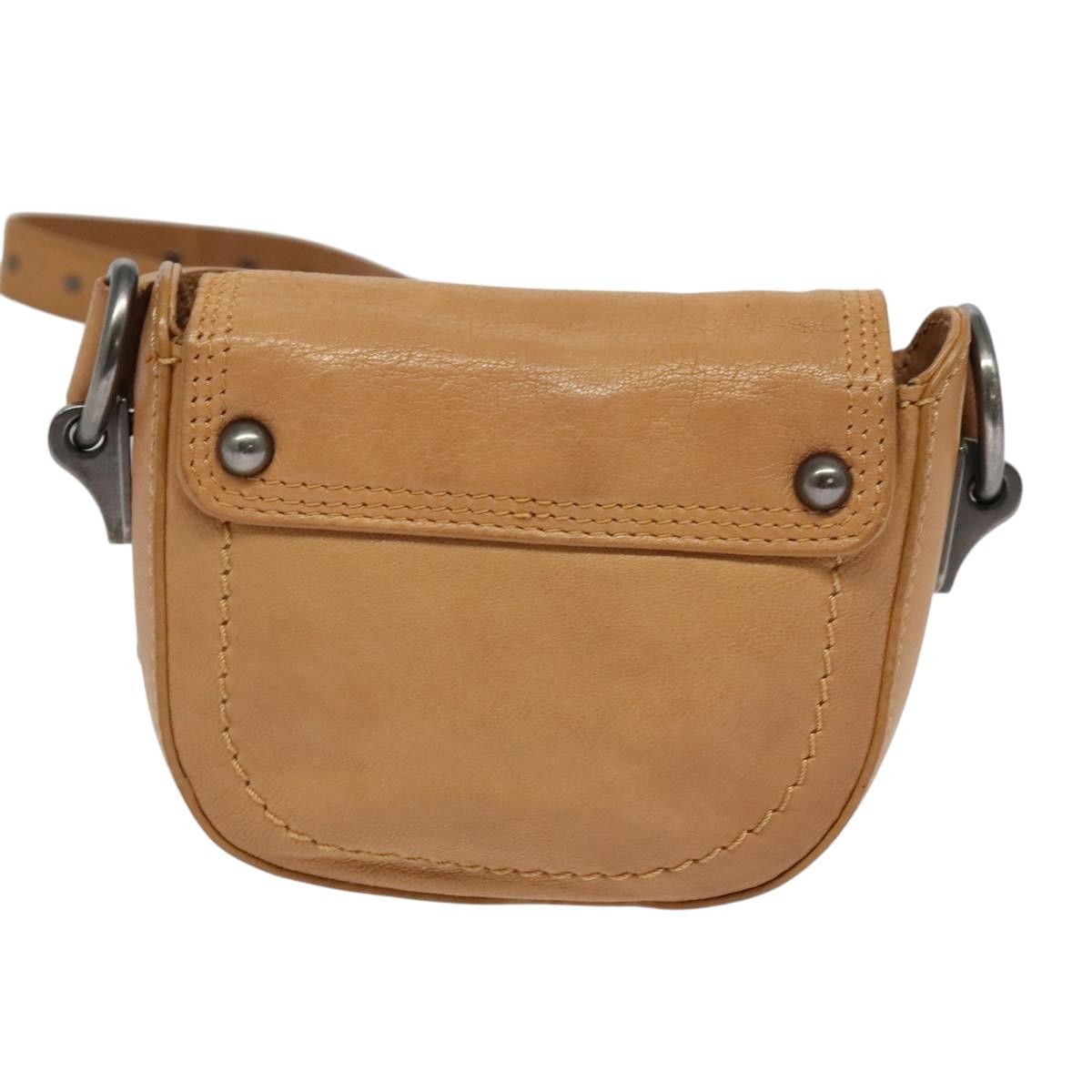 Celine Shoulder Bag Leather, BEIGE, LEATHER, Shoulder bag