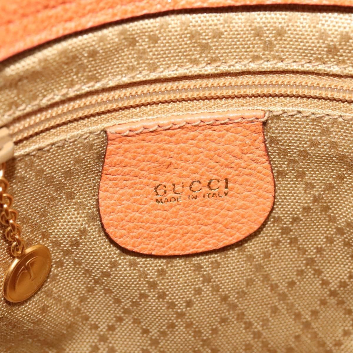 Gucci Vintage Bamboo Front Pocket Tote Suede, ORANGE, SUEDE, Tote bag