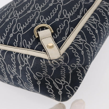 Gucci Abbey Tote GG Canvas with Leather, NAVY, CANVAS, Tote bag