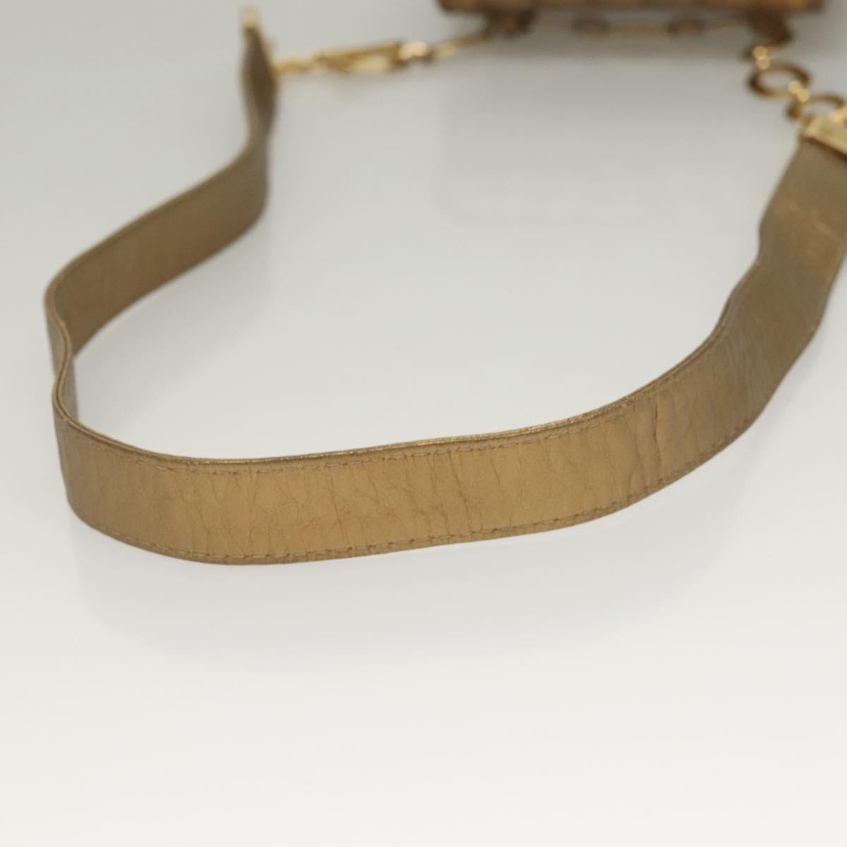 Bottega Veneta Chain Flap Shoulder Bag Leather, GOLD, LEATHER, Shoulder bag