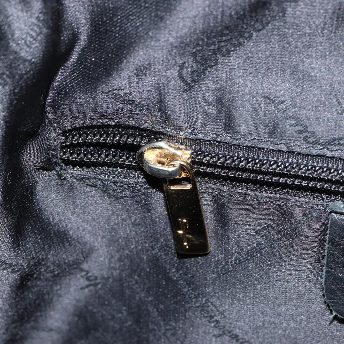 Salvatore Ferragamo Gancini Shoulder Bag Leather, BLACK, LEATHER, Shoulder bag