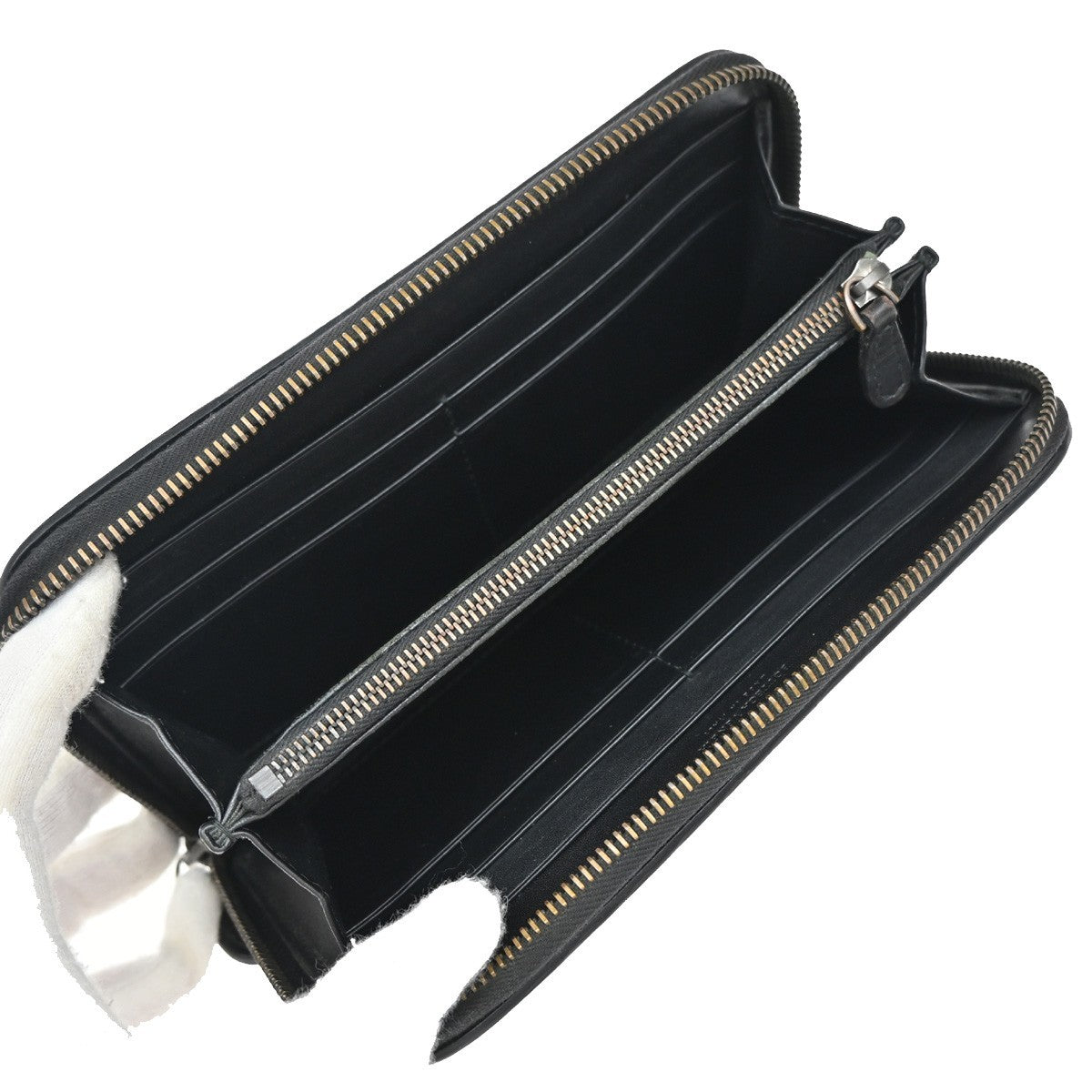 Bottega Veneta Intrecciato Long Zip  Wallet Leather, BLACK, LEATHER, Wallets