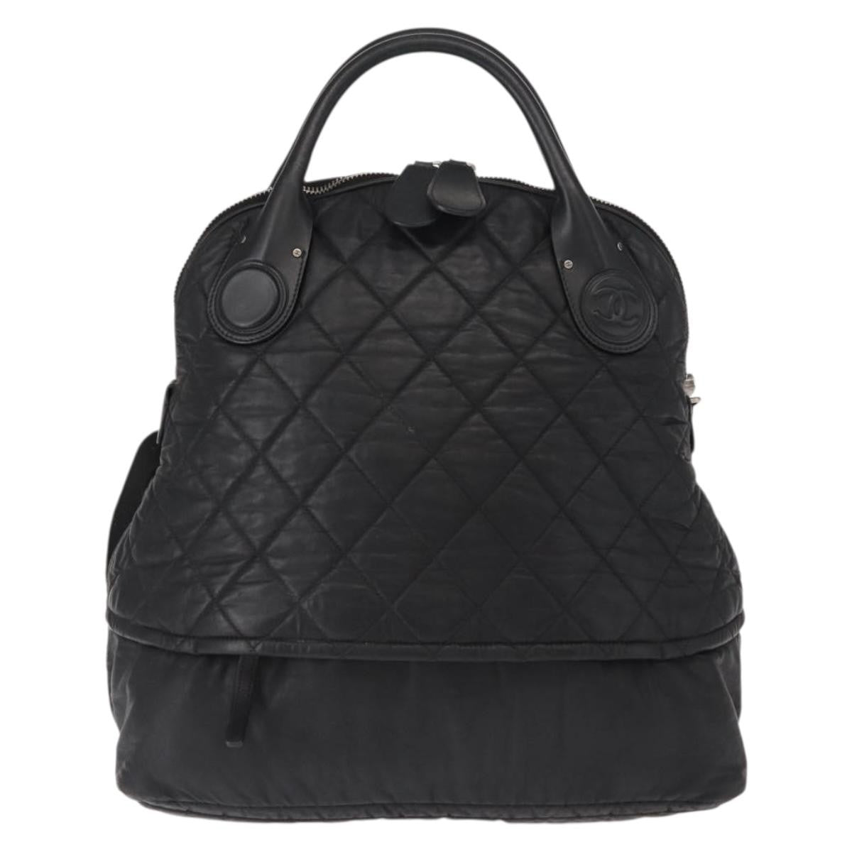 Chanel Vertical Sport Weekender Bag Quilted Nylon, BLACK, NYLON, Travel bag