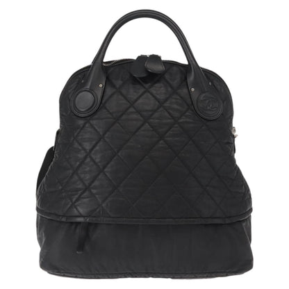 Chanel Vertical Sport Weekender Bag Quilted Nylon, BLACK, NYLON, Travel bag