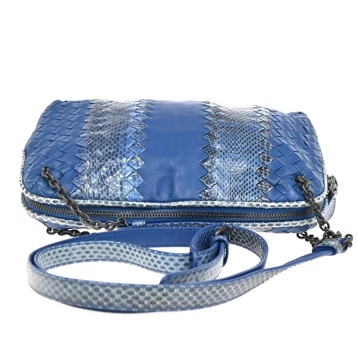 Bottega Veneta Intrecciato Shoulder bag Leather, Blue, Leather, Handbag