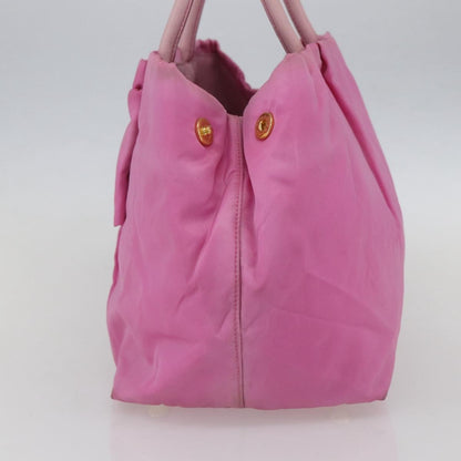 Prada Bow Tote Tessuto with Leather, PINK, NYLON, Tote bag
