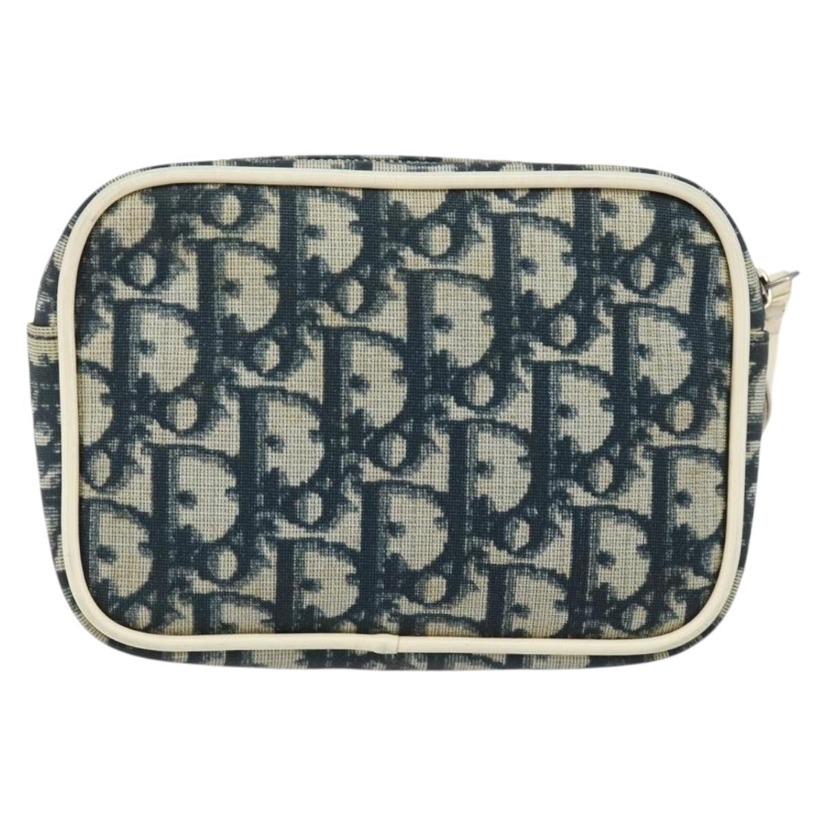Christian Dior Vintage Trotter Pouch Diorissimo Canvas, NAVY, PVC, Clutche & pouche