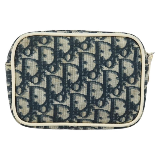 Christian Dior Vintage Trotter Pouch Diorissimo Canvas, NAVY, PVC, Clutche & pouche