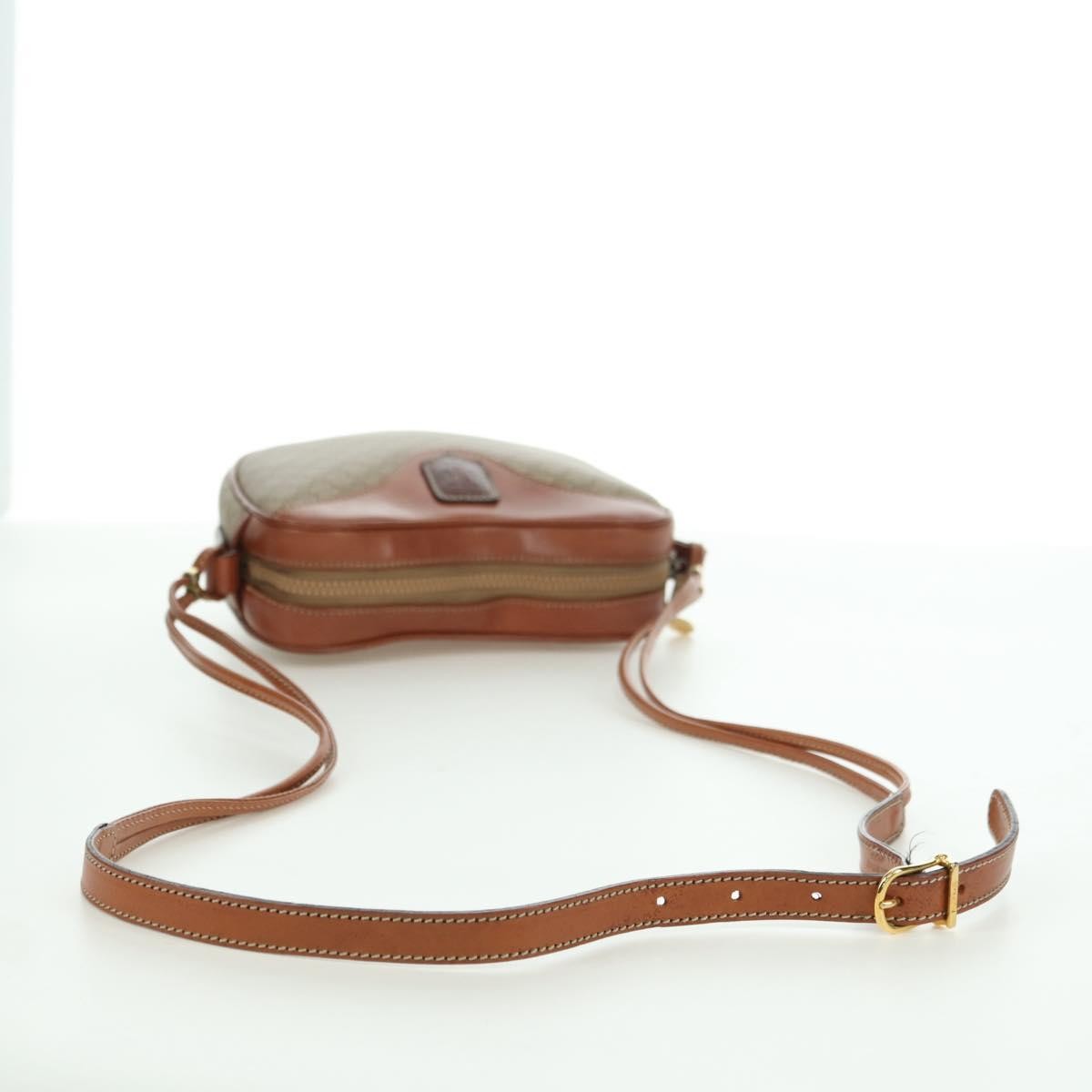 Celine Vintage Macadam Shoulder Bag Canvas and Leather, BEIGE, CANVAS, Shoulder bag