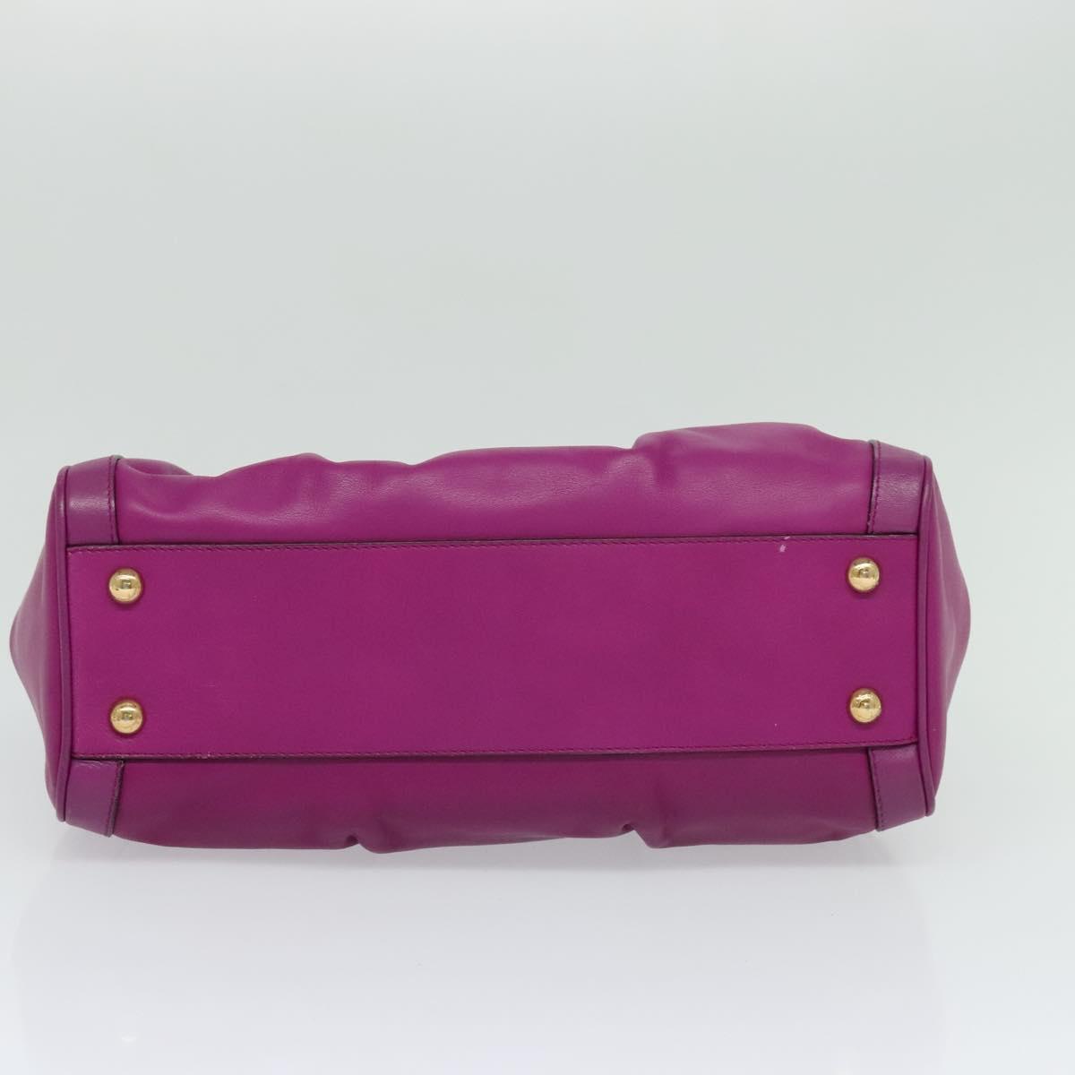 Salvatore Ferragamo Gancini Shoulder Bag Leather, PURPLE, LEATHER, Shoulder bag