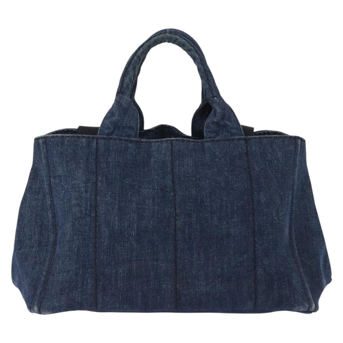 Prada Canapa Open Tote Canvas, BLUE, CANVAS, Tote bag