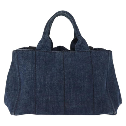 Prada Canapa Open Tote Canvas, BLUE, CANVAS, Tote bag