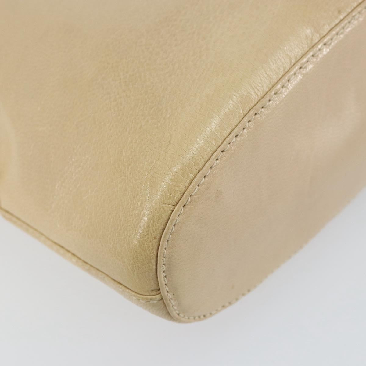 Prada Vintage Shoulder Bag Leather, BEIGE, LEATHER, Shoulder bag