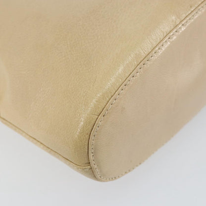 Prada Vintage Shoulder Bag Leather, BEIGE, LEATHER, Shoulder bag