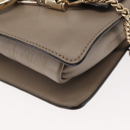 Chloe Faye Shoulder Bag Leather and Suede, BEIGE, SUEDE, Shoulder bag