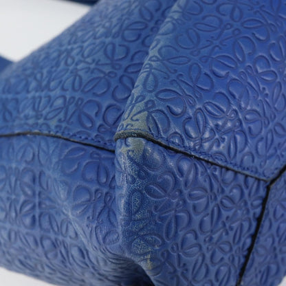 Loewe Vintage Anagram Tote Leather, BLUE, LEATHER, Tote bag