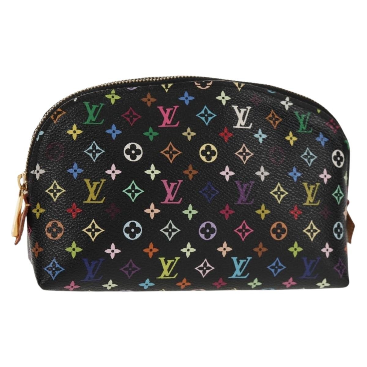 Louis Vuitton Cosmetic Pouch Monogram Multicolor, BLACK, CANVAS, Clutche & pouche