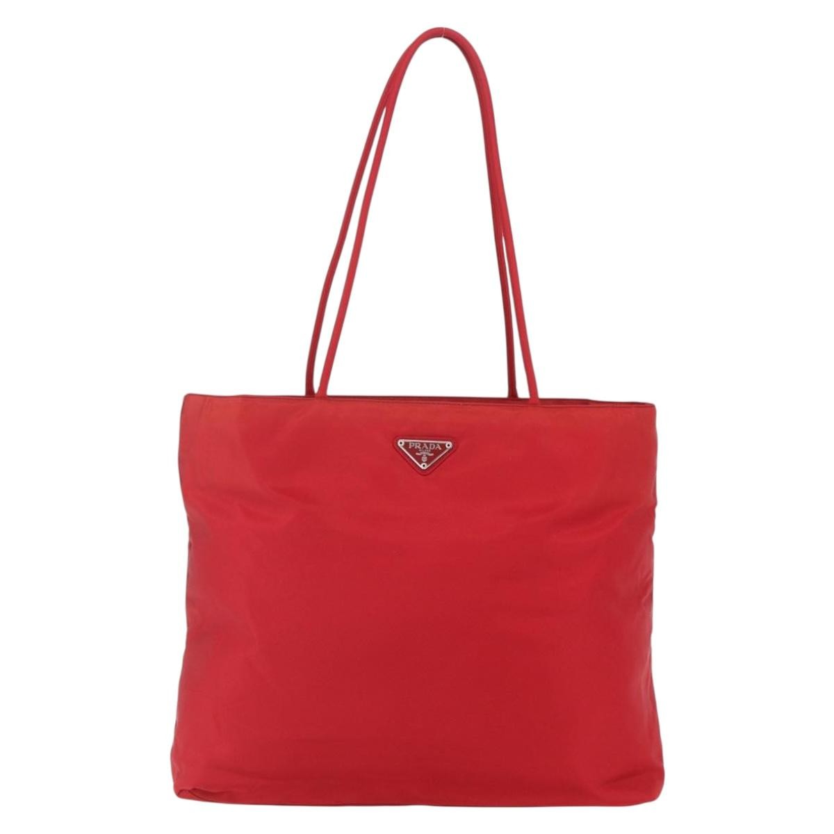 Prada Vintage Zip Tote Tessuto, RED, NYLON, Tote bag